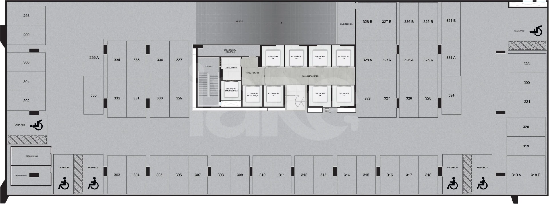 Planta — Pavimento garagem 3