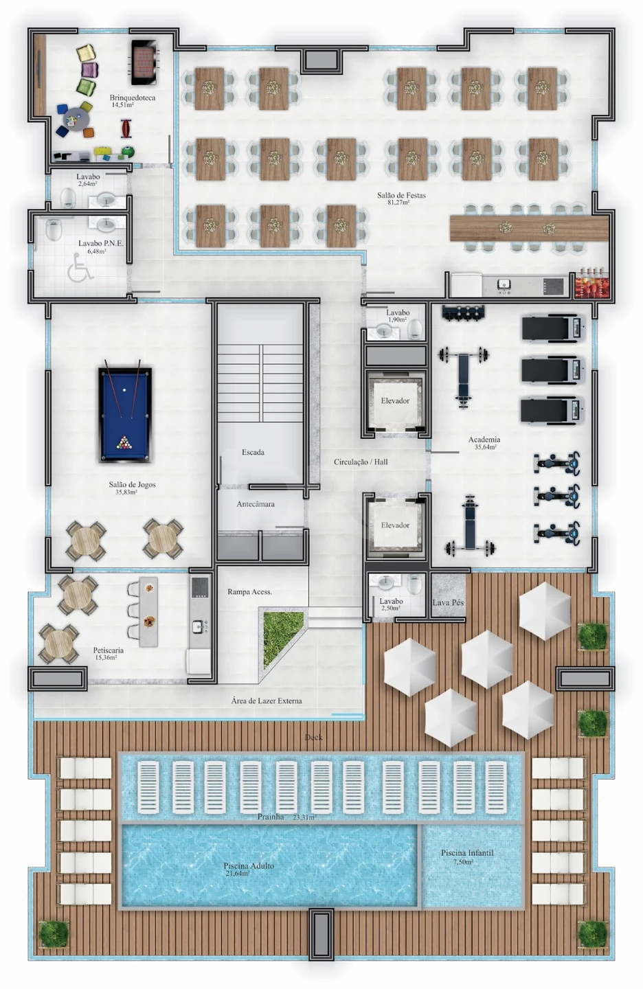 Planta — Pavimento lazer