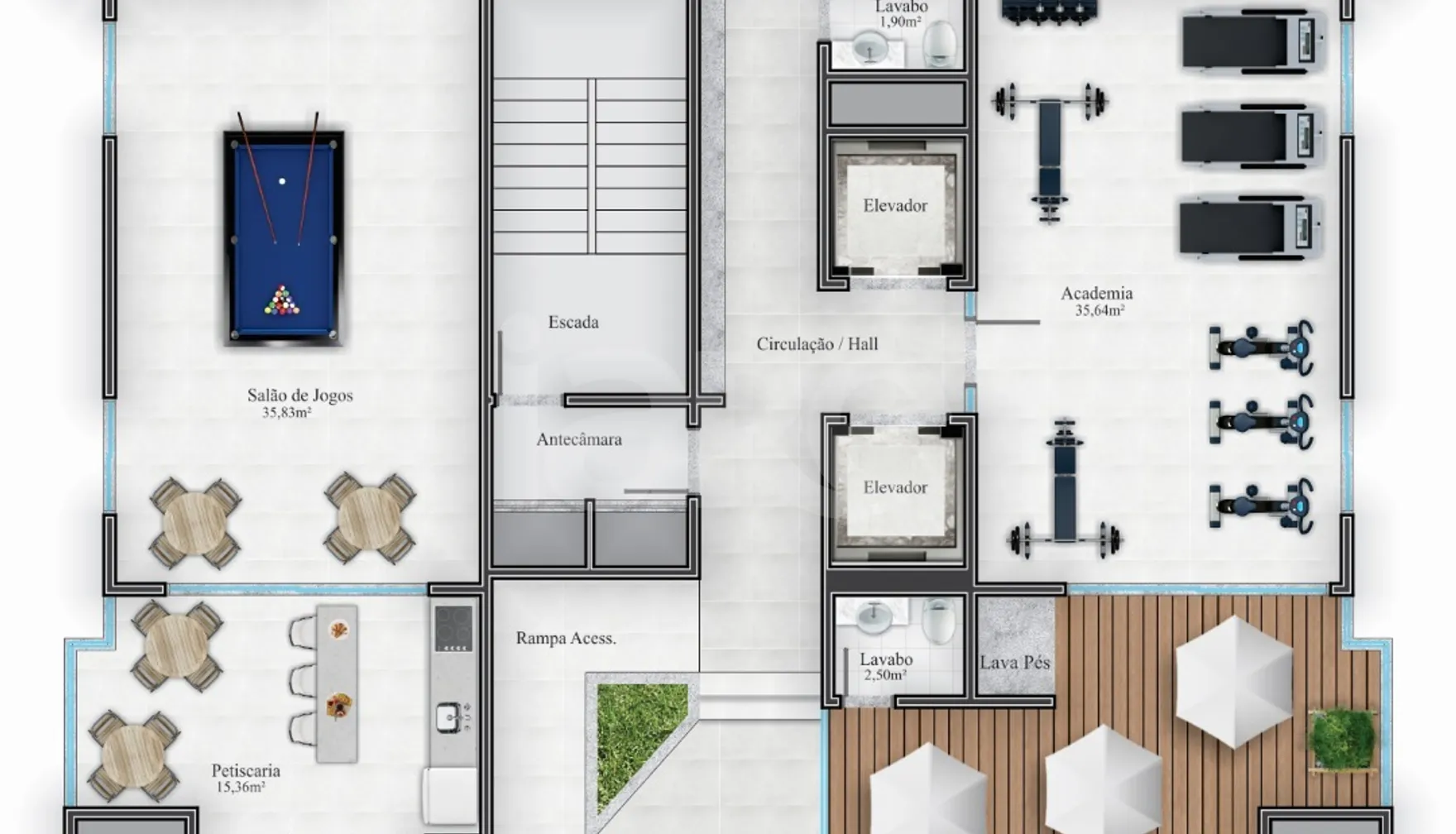 Planta — Pavimento lazer
