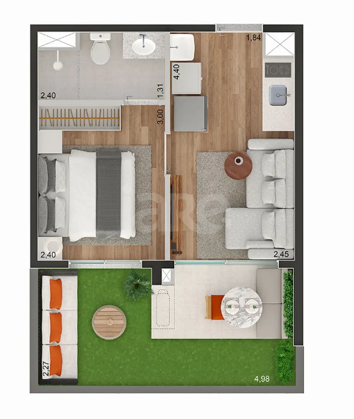 Planta — Garden 36,62 m²