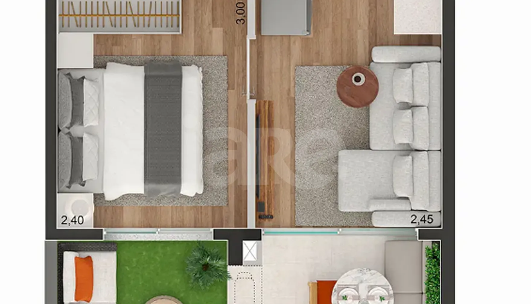Planta — Garden 36,62 m²