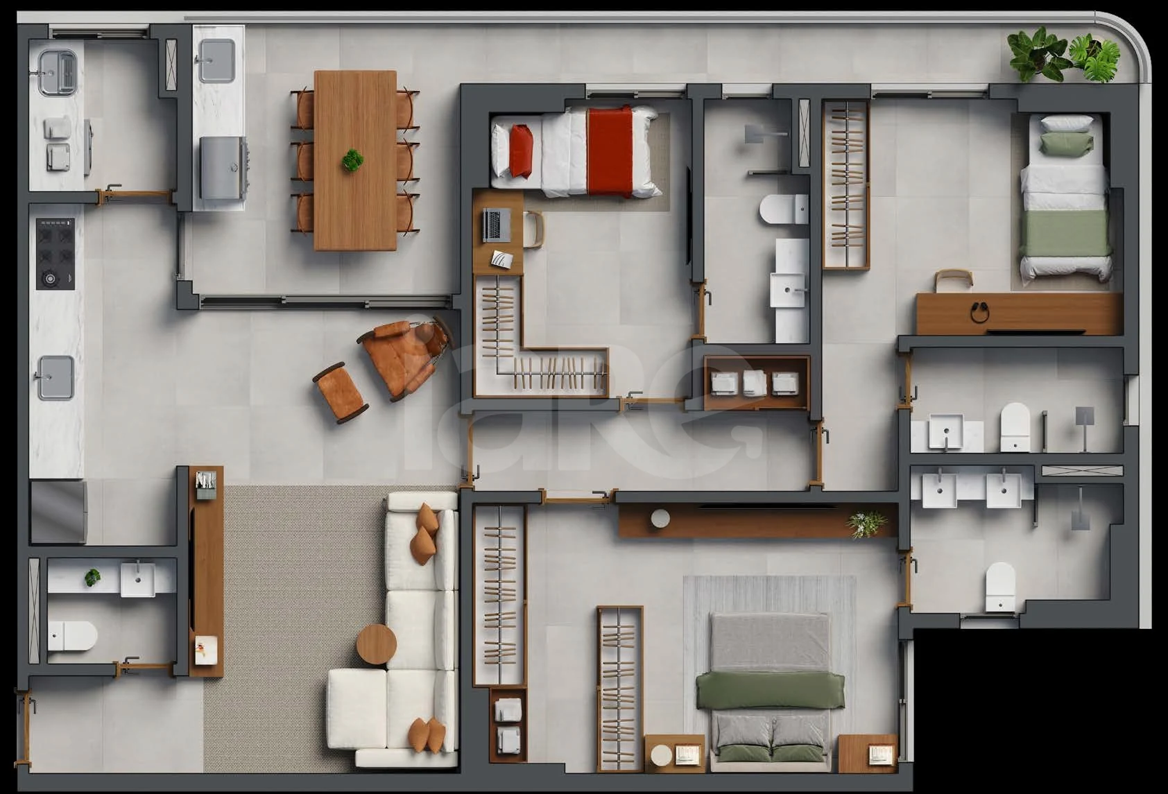 Planta — Apartamento 117,17 m²