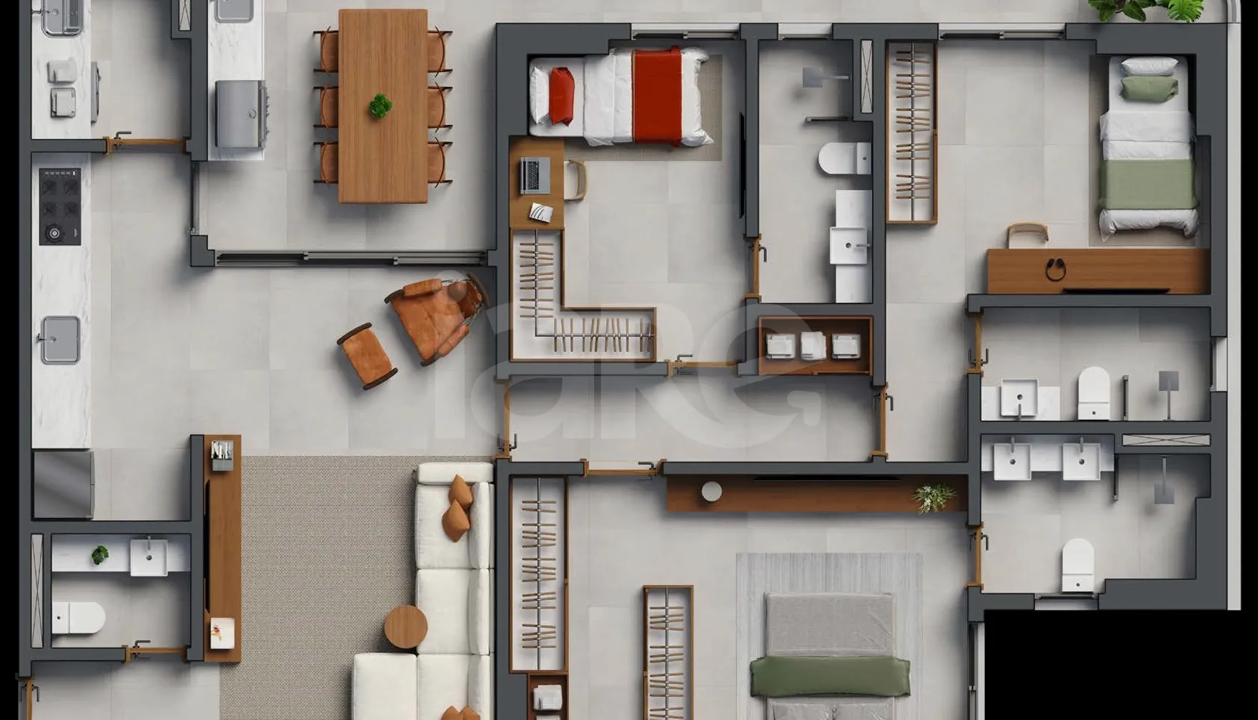 Planta — Apartamento 117,17 m²