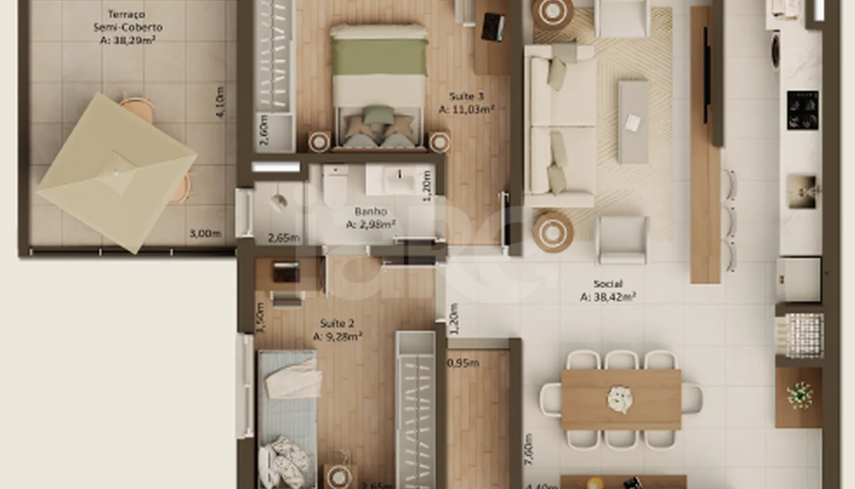 Planta — Garden 140,53 m²