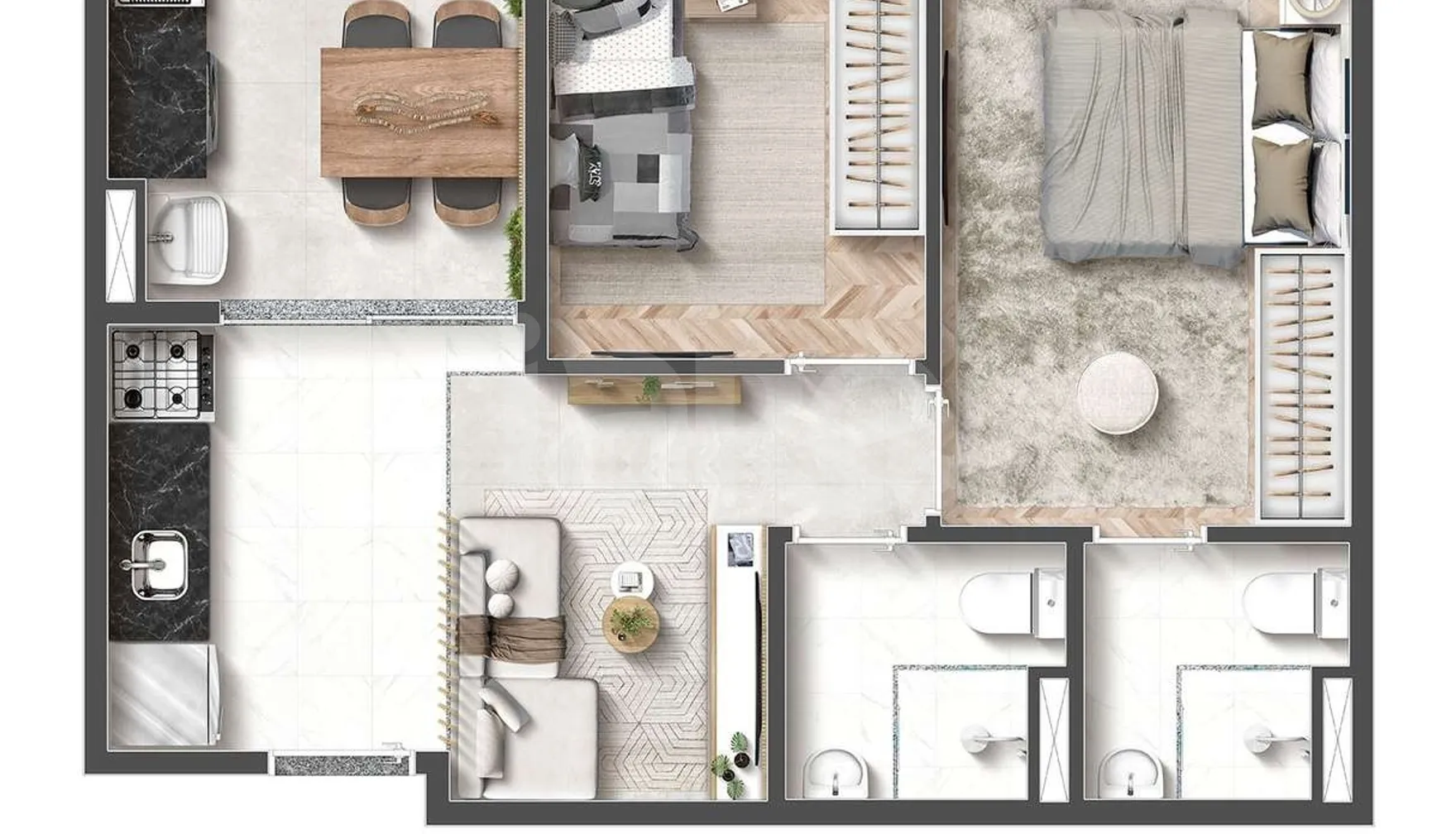 Planta — Apartamento 42,48 m²