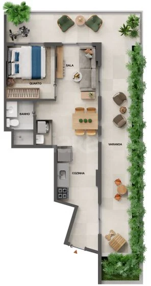 Planta — Apartamento 74,2 m²
