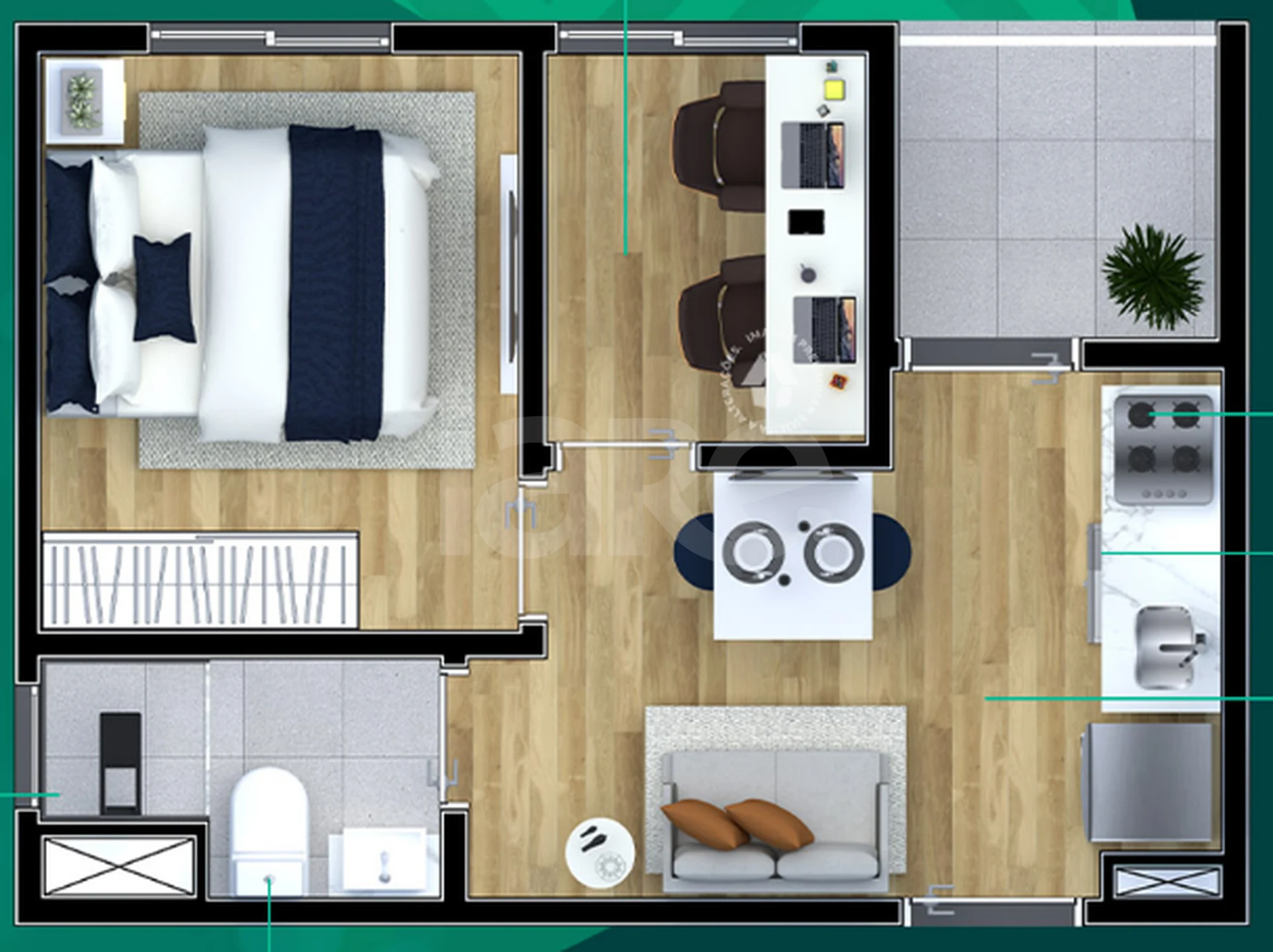 Planta — Apartamento 27,39 m²