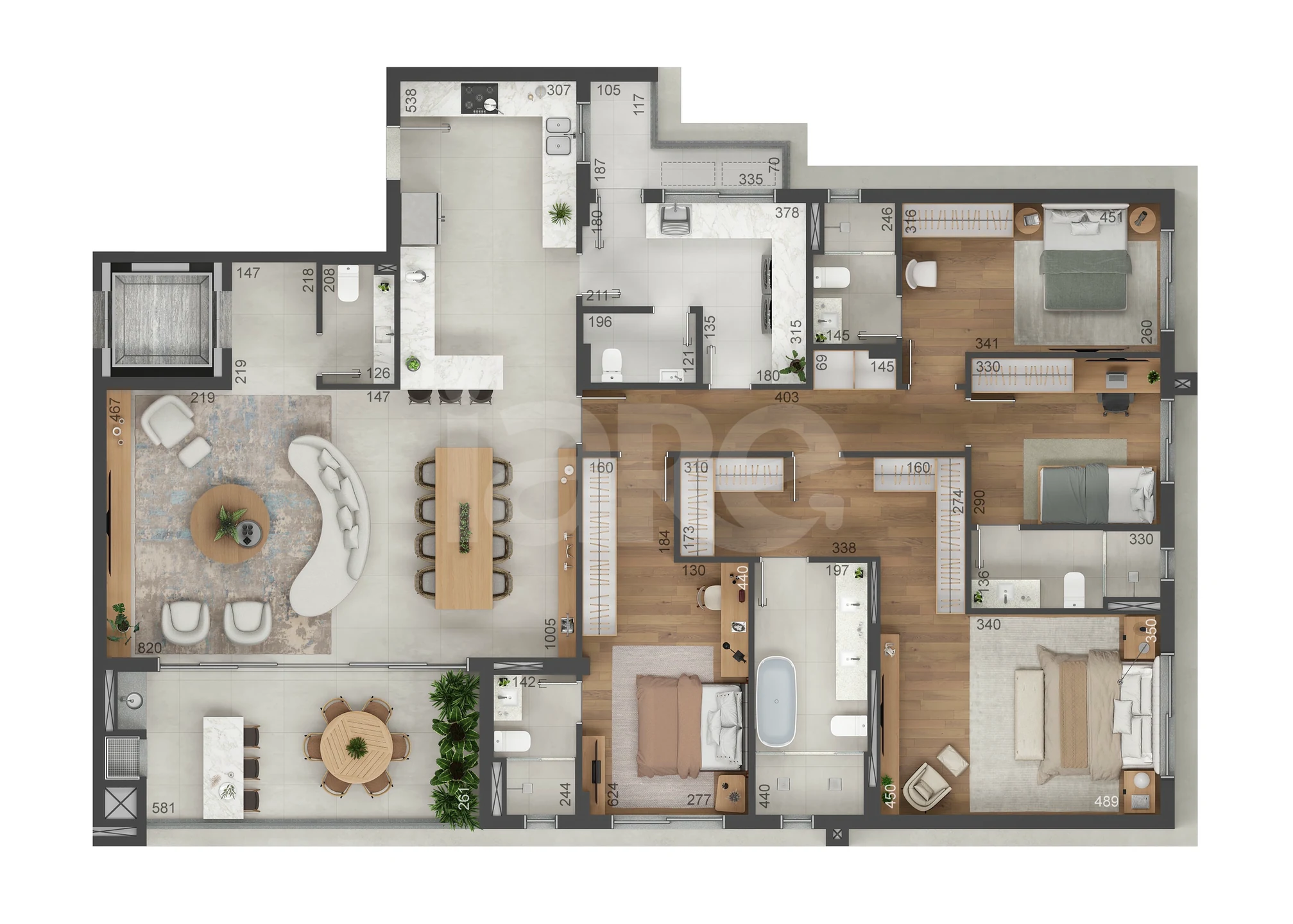 Planta — Apartamento 210,81 m²