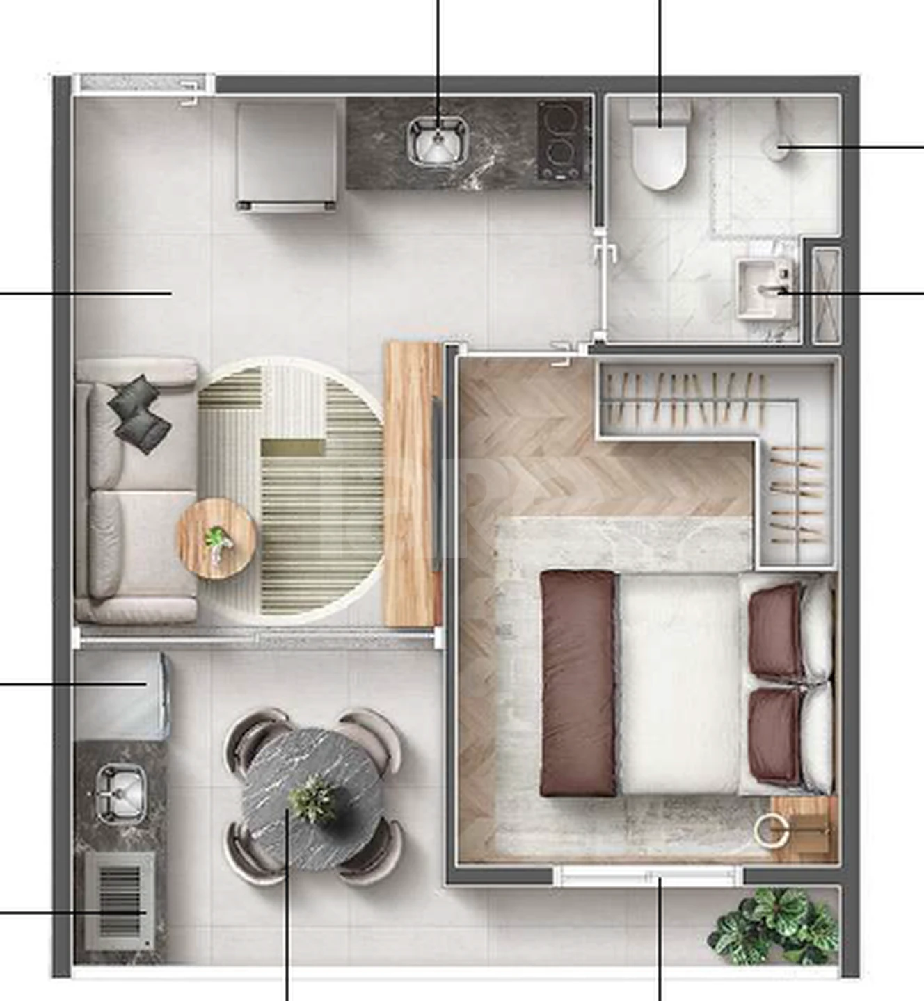 Planta — Apartamento 31,26 m²