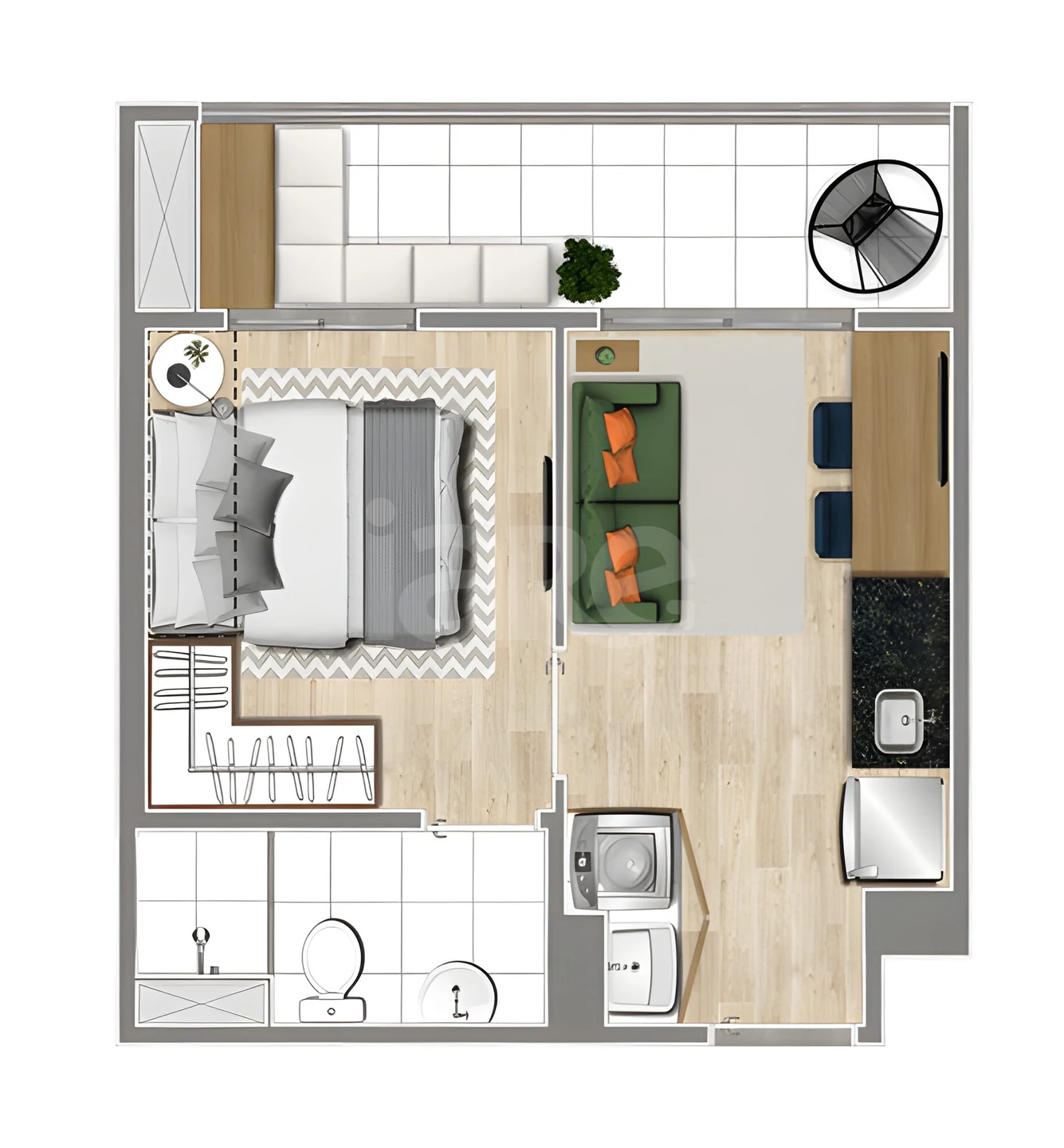 Planta — Apartamento 29,72 m²