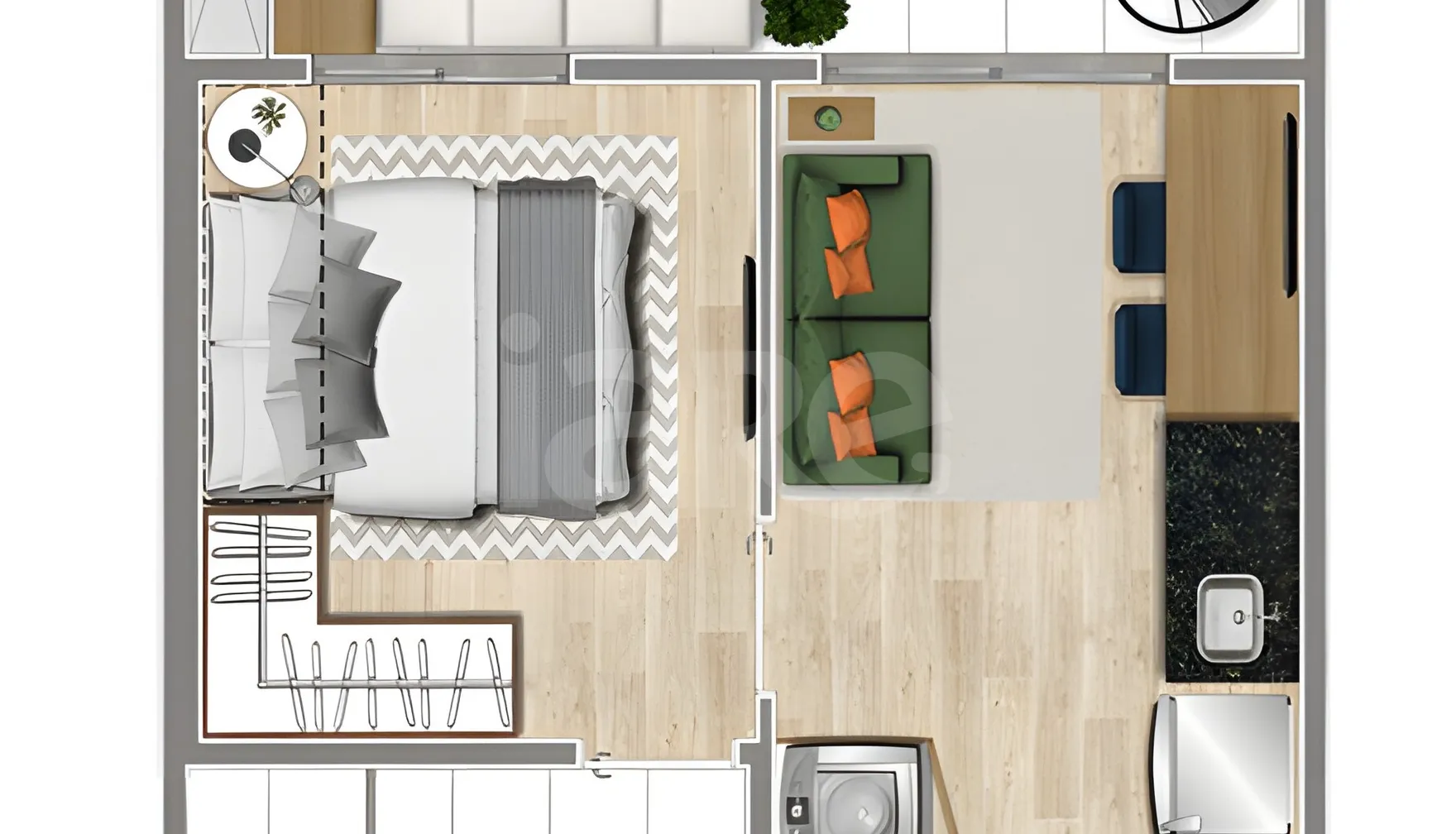 Planta — Apartamento 29,72 m²