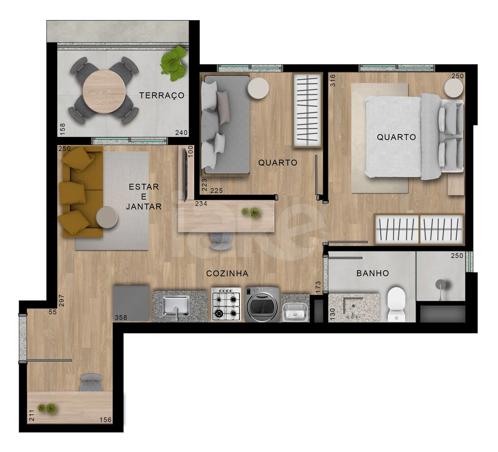 Planta — Apartamento 50,15 m²