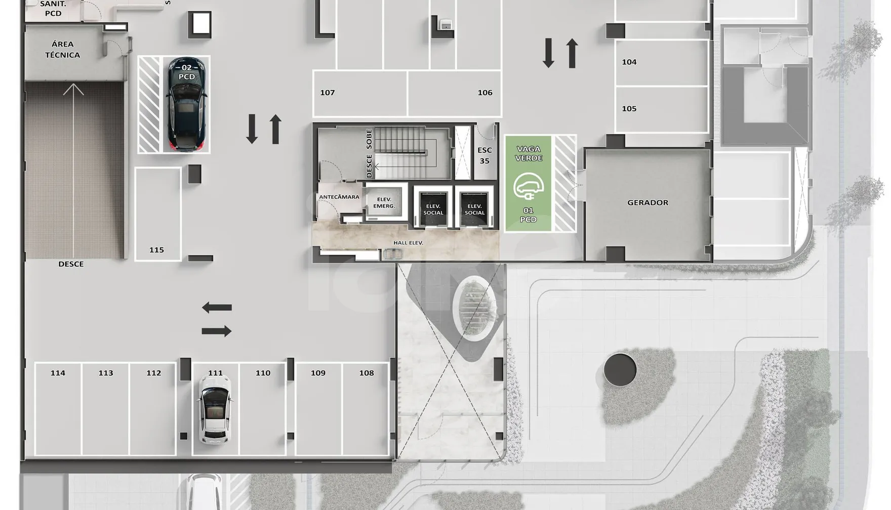 Planta — Pavimento garagem