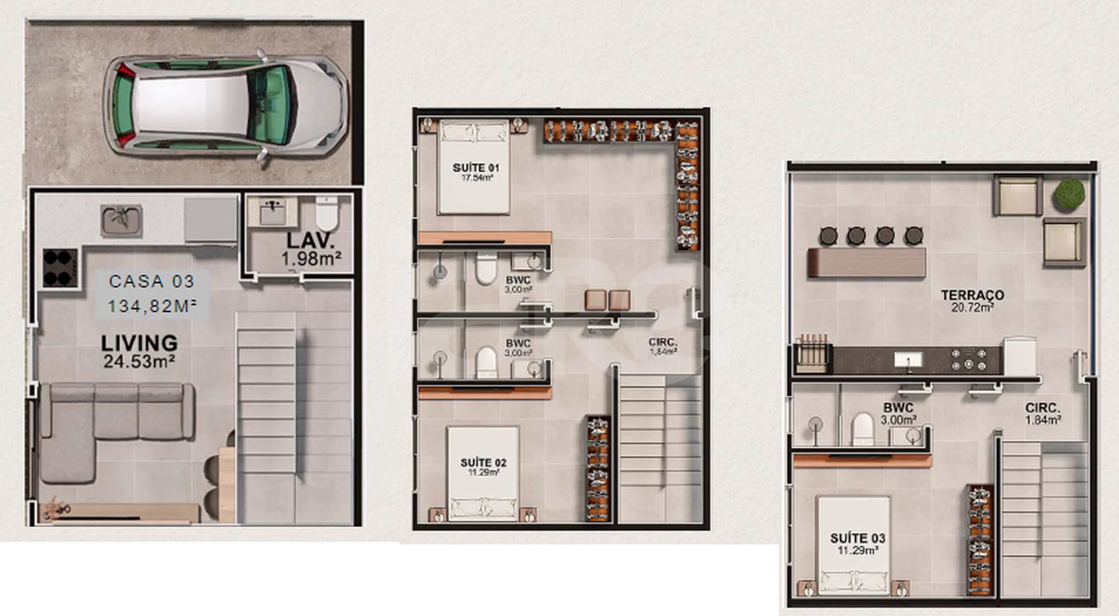 Planta — Casa em Condomínio 134,82 m²