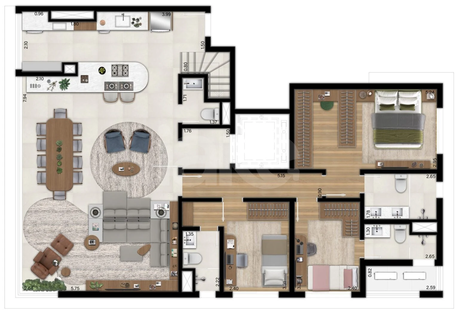 Planta — Cobertura Duplex 276,58 m²