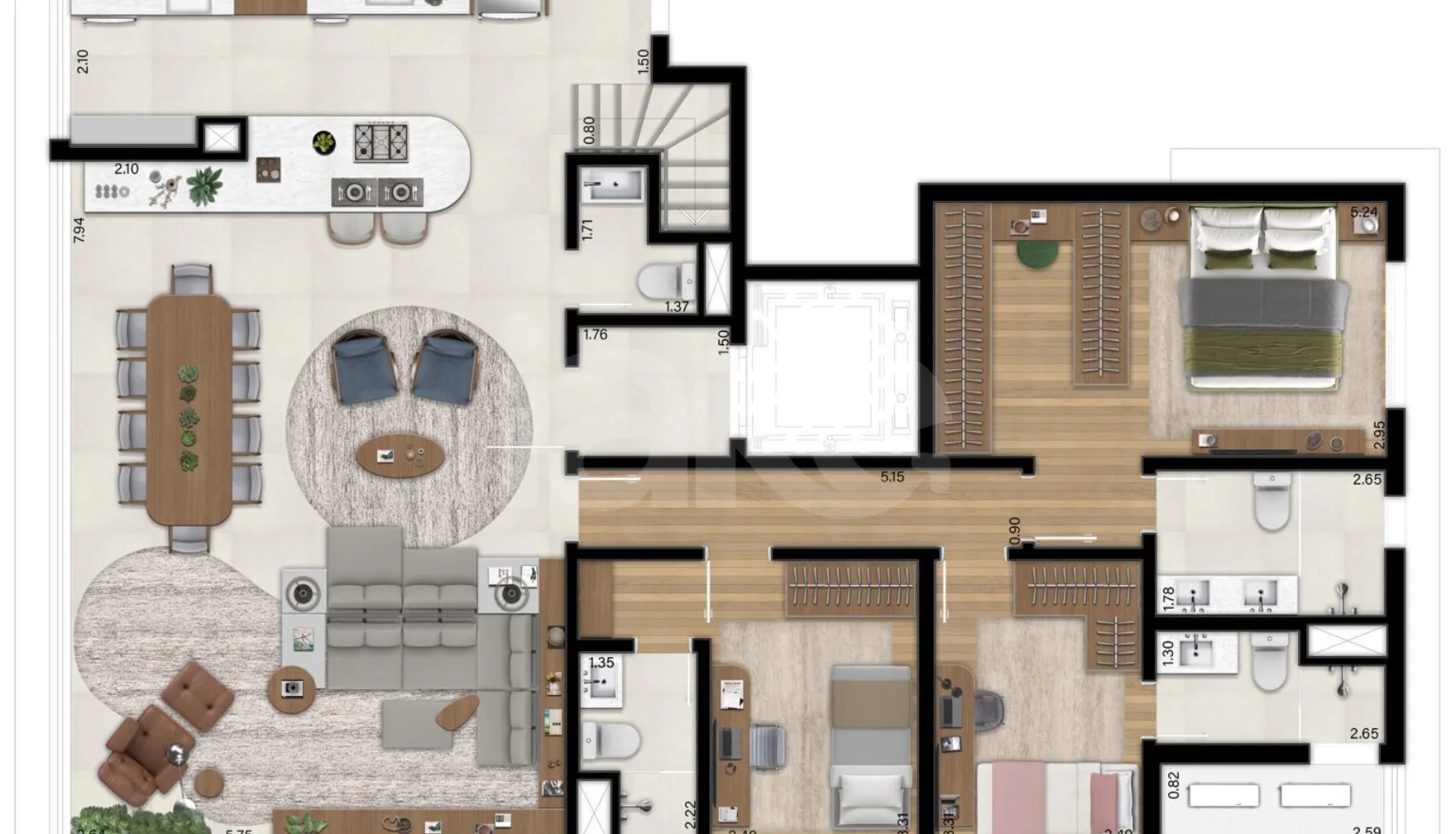 Planta — Cobertura Duplex 276,58 m²