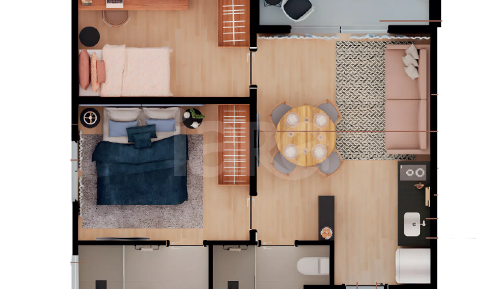 Planta — Apartamento 48,6 m²