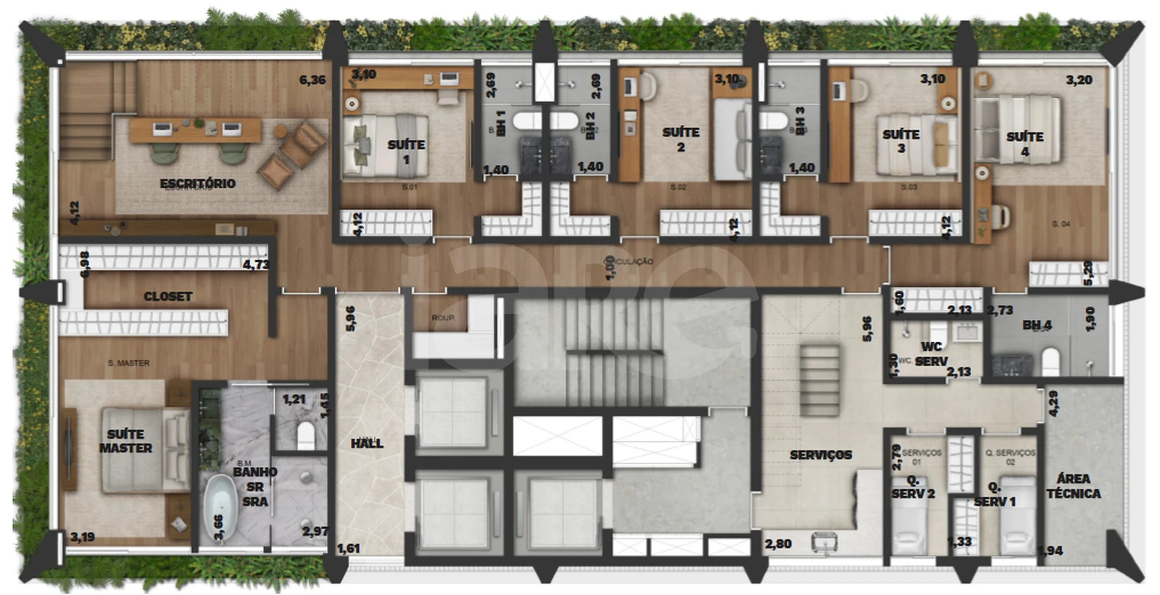 Planta — Cobertura Duplex 581,84 m²