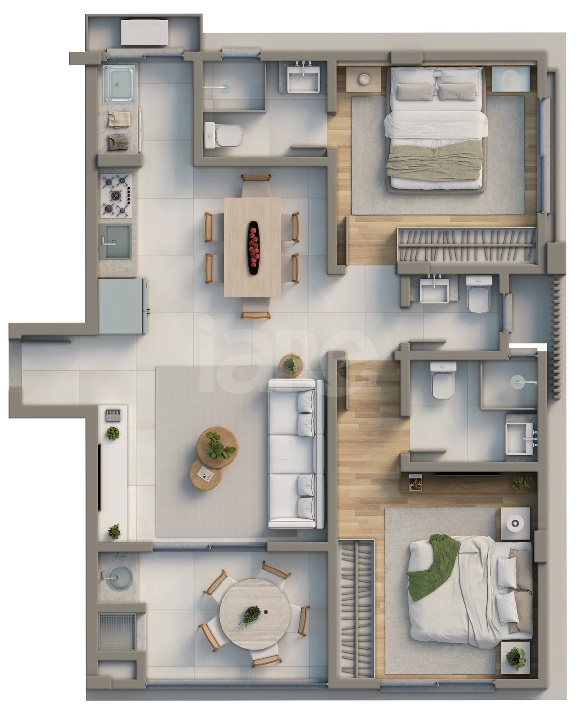 Planta — Apartamento 74,1 m²