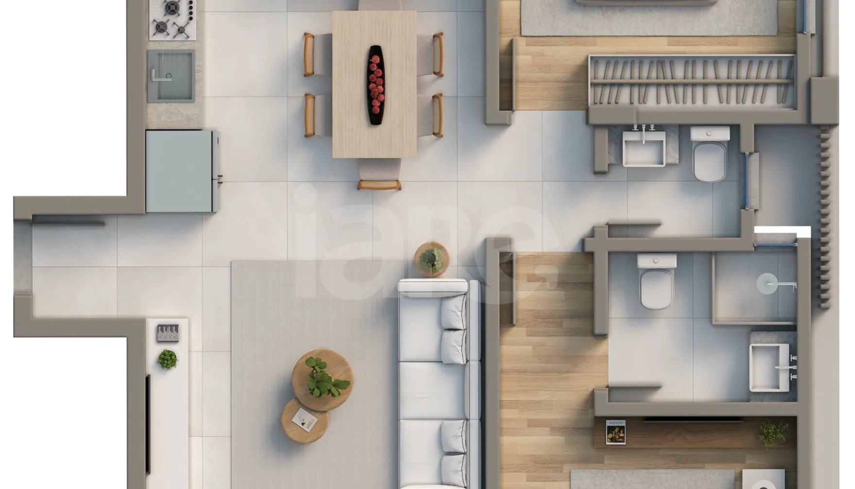 Planta — Apartamento 74,1 m²