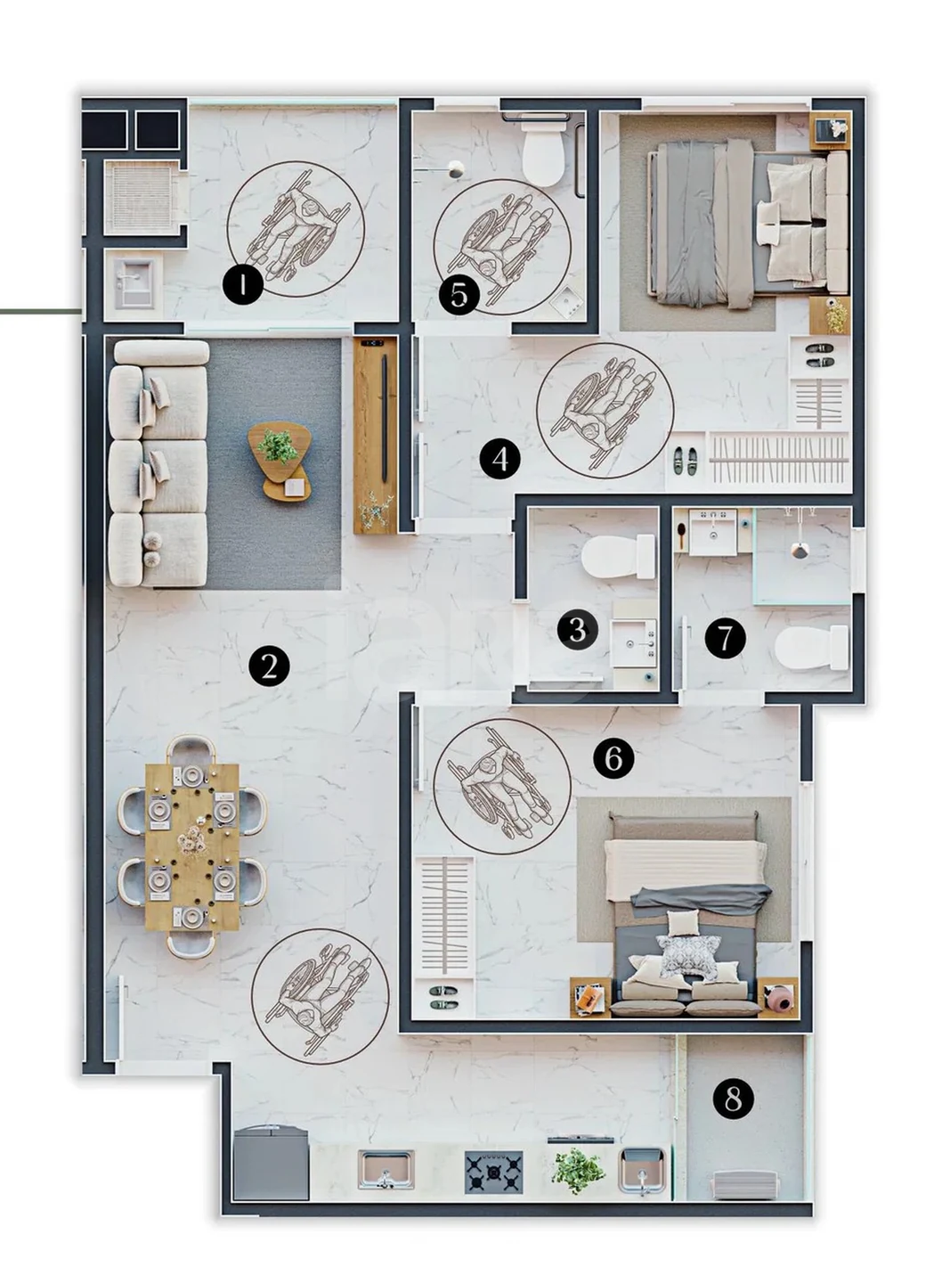 Planta — Apartamento 75,69 m²