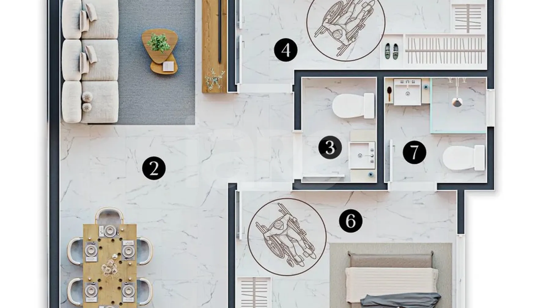 Planta — Apartamento 75,69 m²