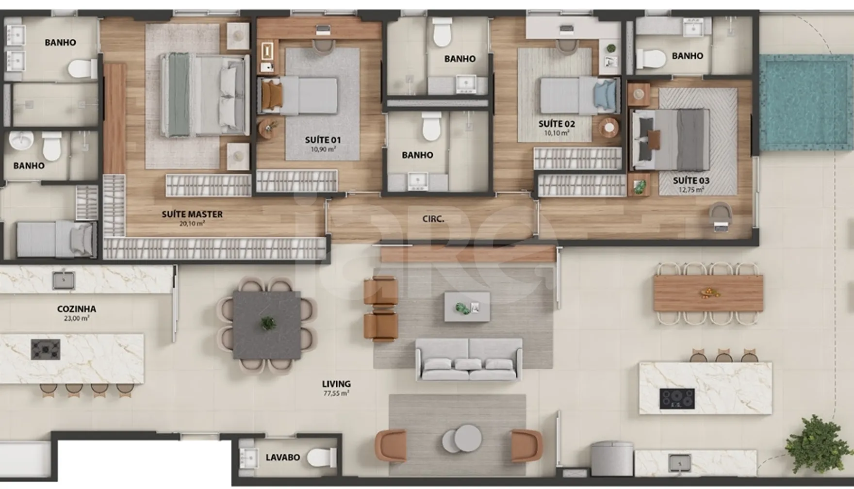 Planta — Apartamento 235,53 m²