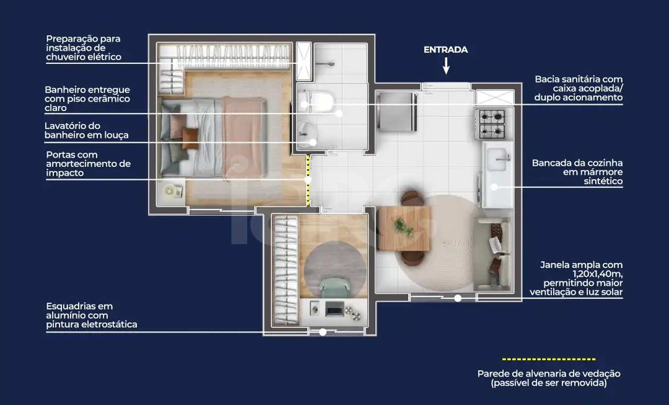Planta — Apartamento 26,97 m²