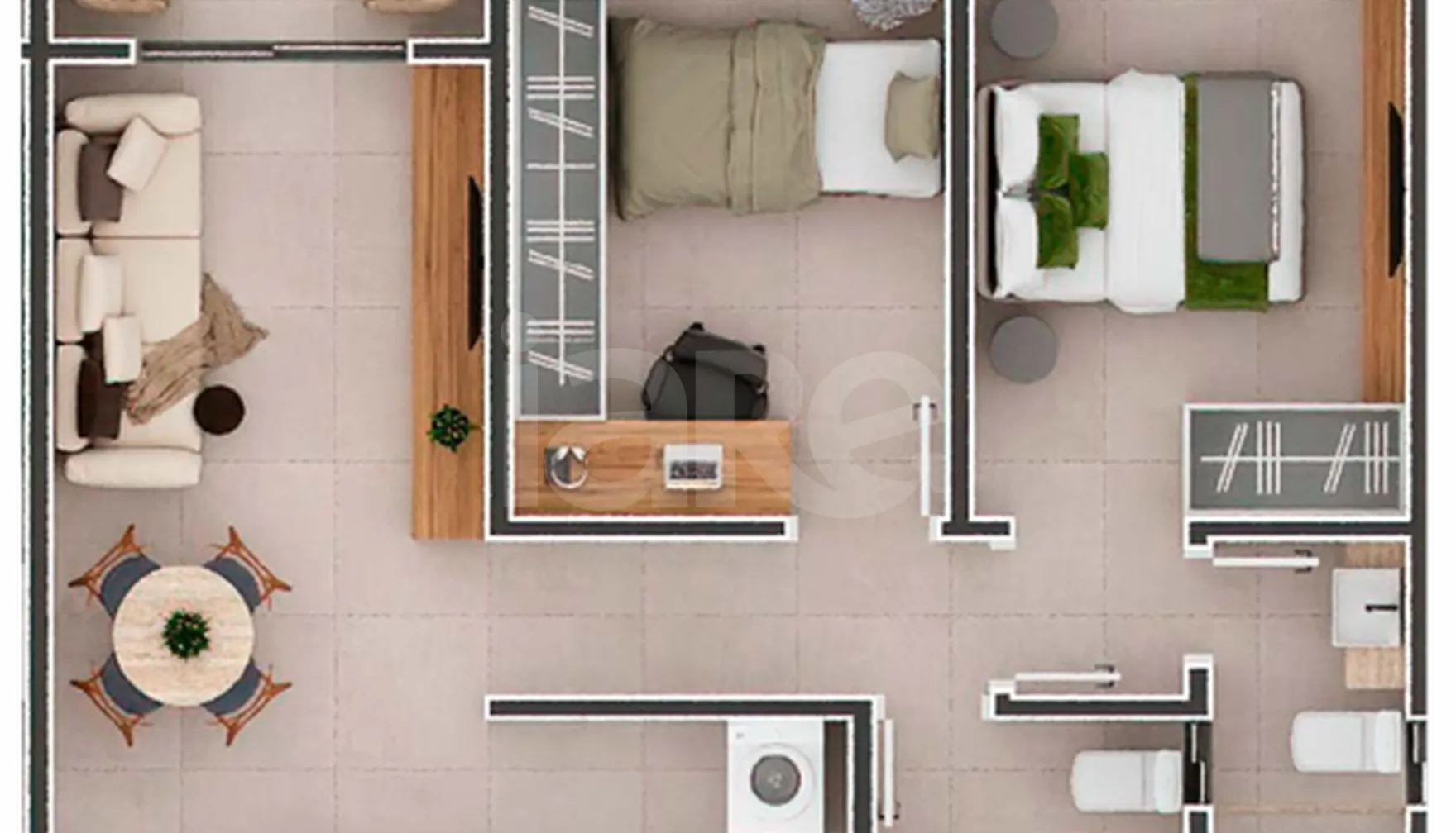 Planta — Apartamento 53,92 m²