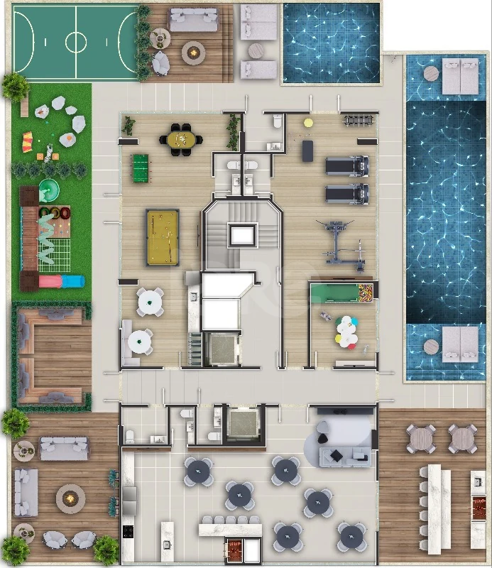 Planta — Pavimento lazer