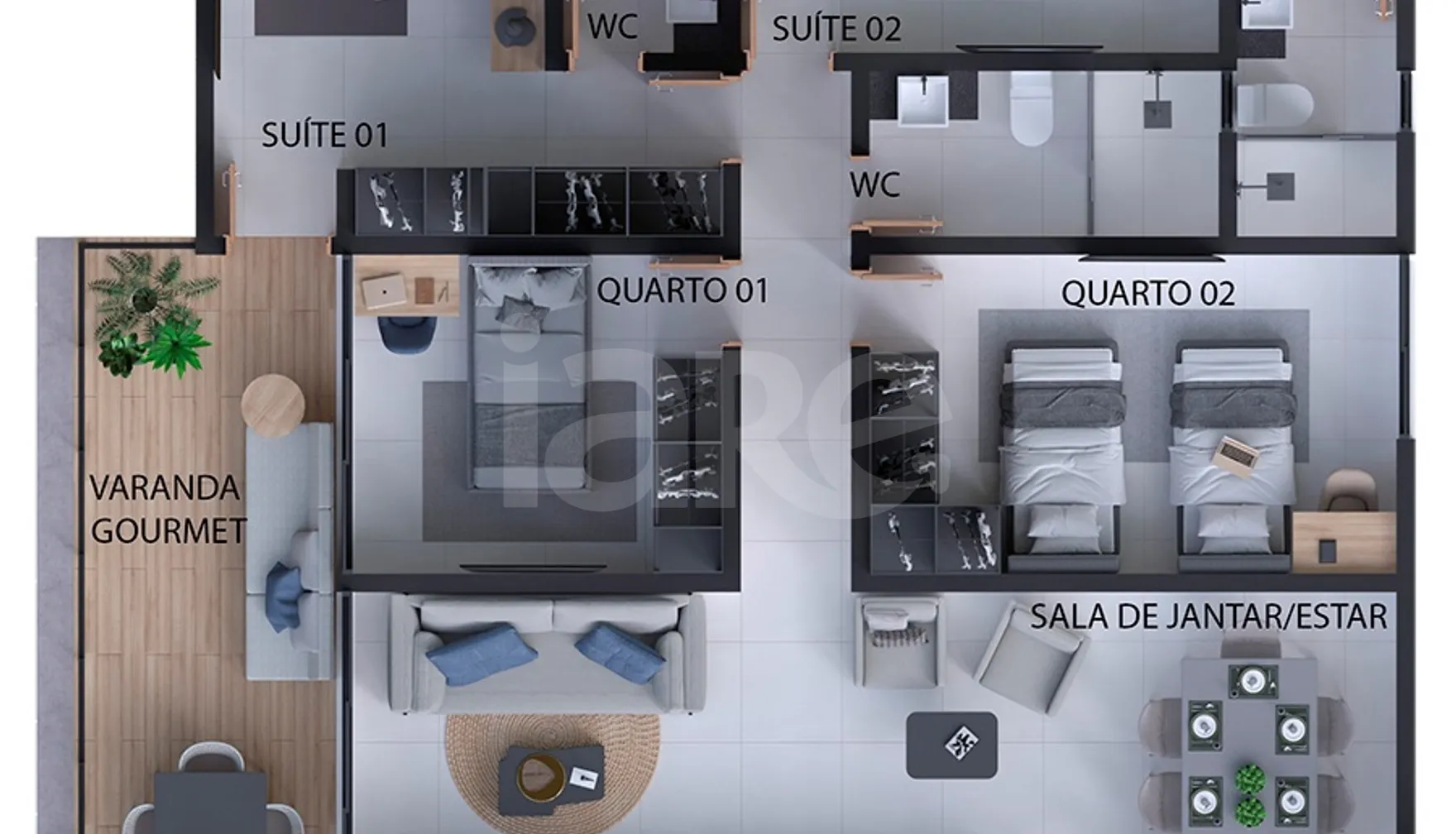 Planta — Apartamento 132,52 m²