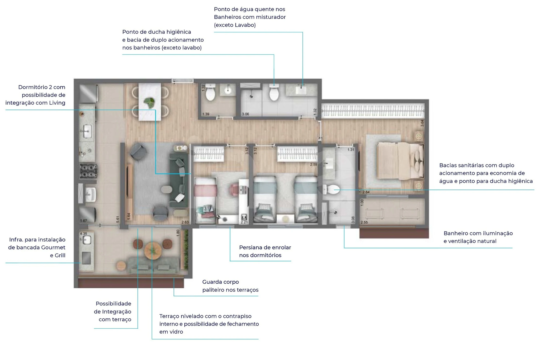 Planta — Apartamento 94,13 m²
