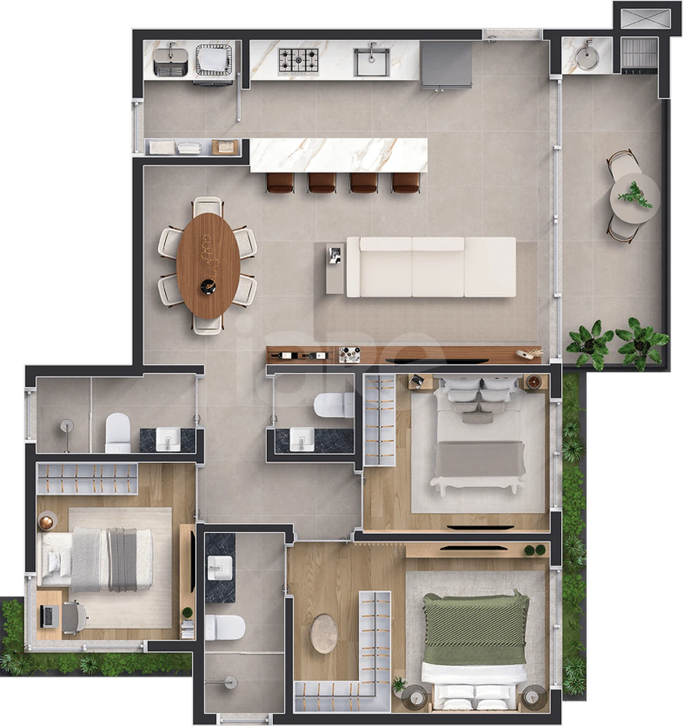 Planta — Apartamento 95,27 m²