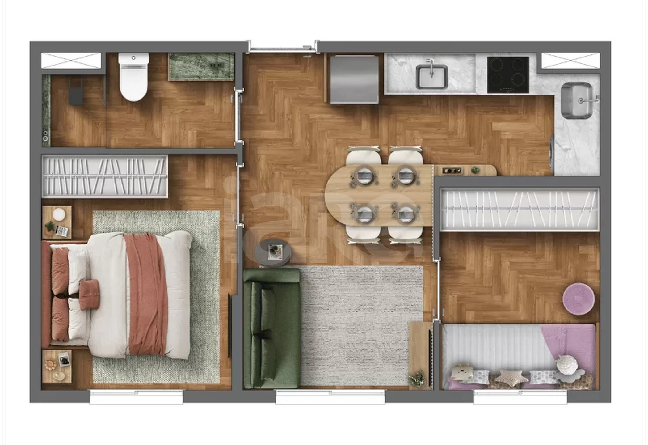 Planta — Apartamento 32,45 m²