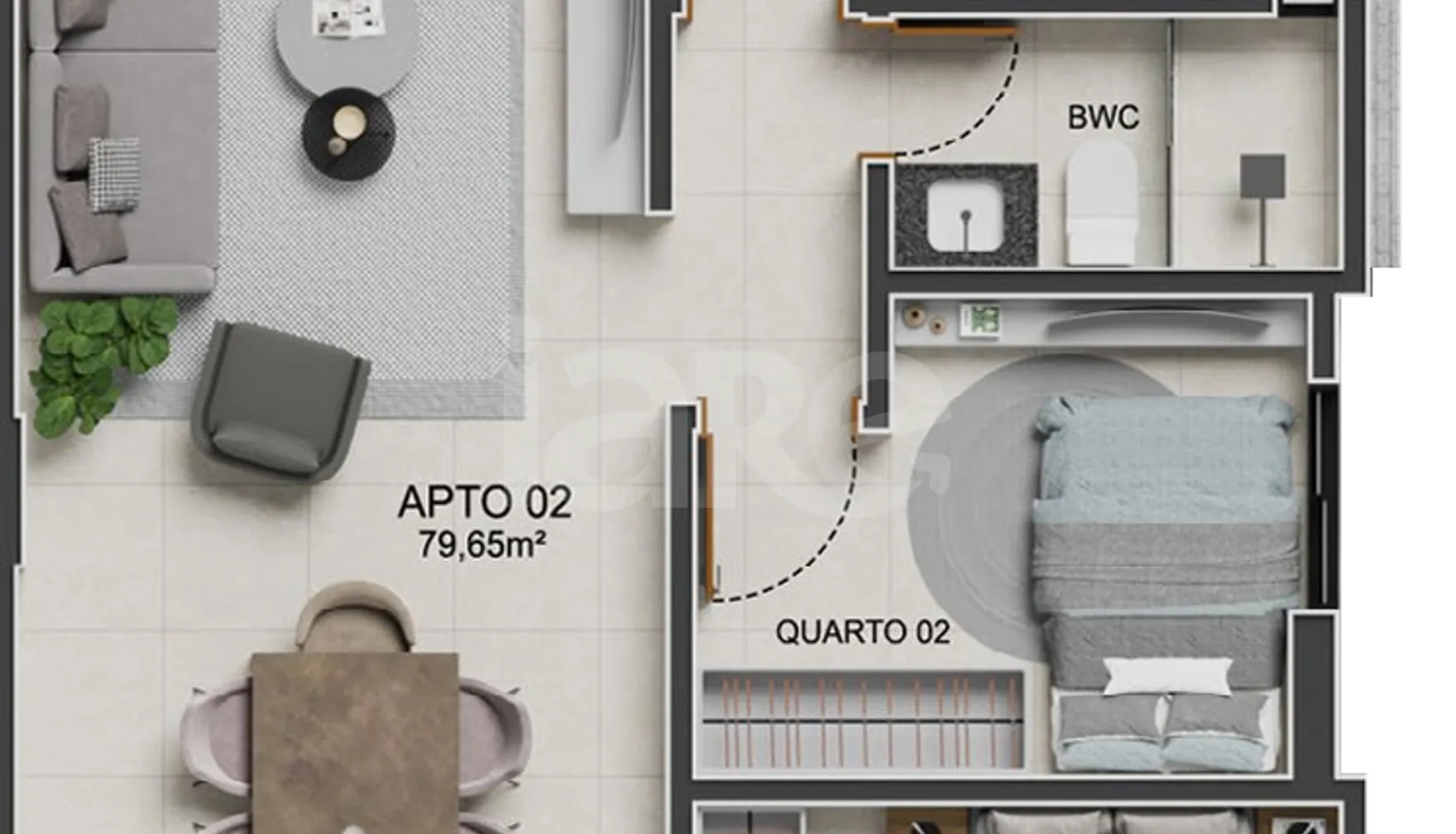 Planta — Apartamento 79,65 m²