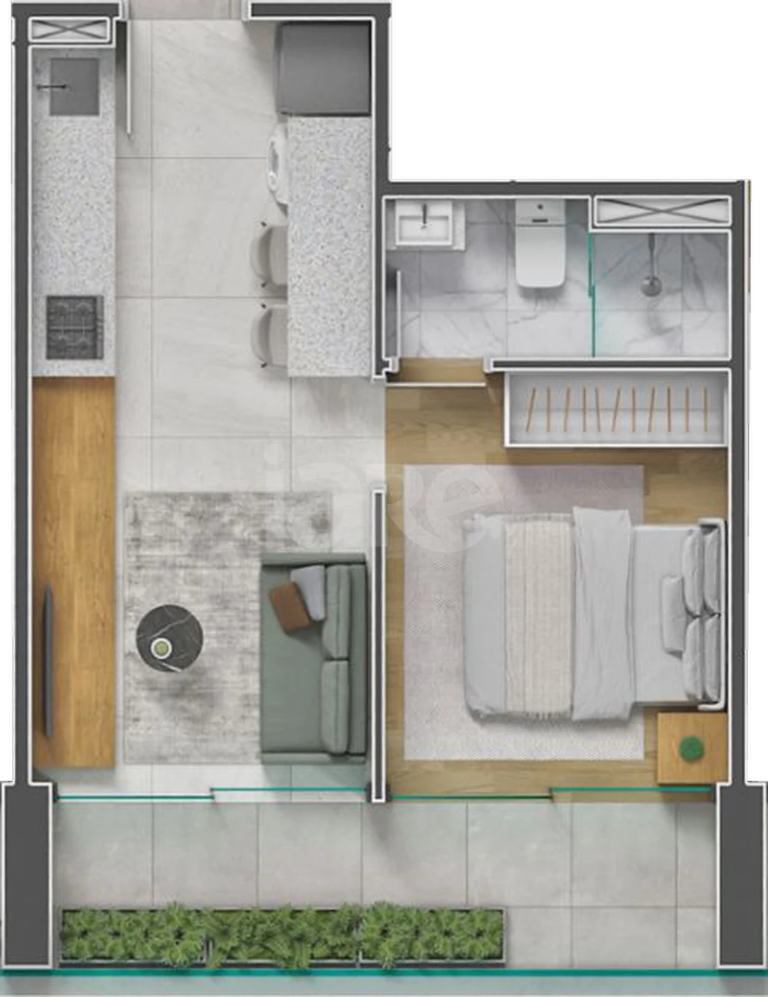 Planta — Apartamento 31,88 m²