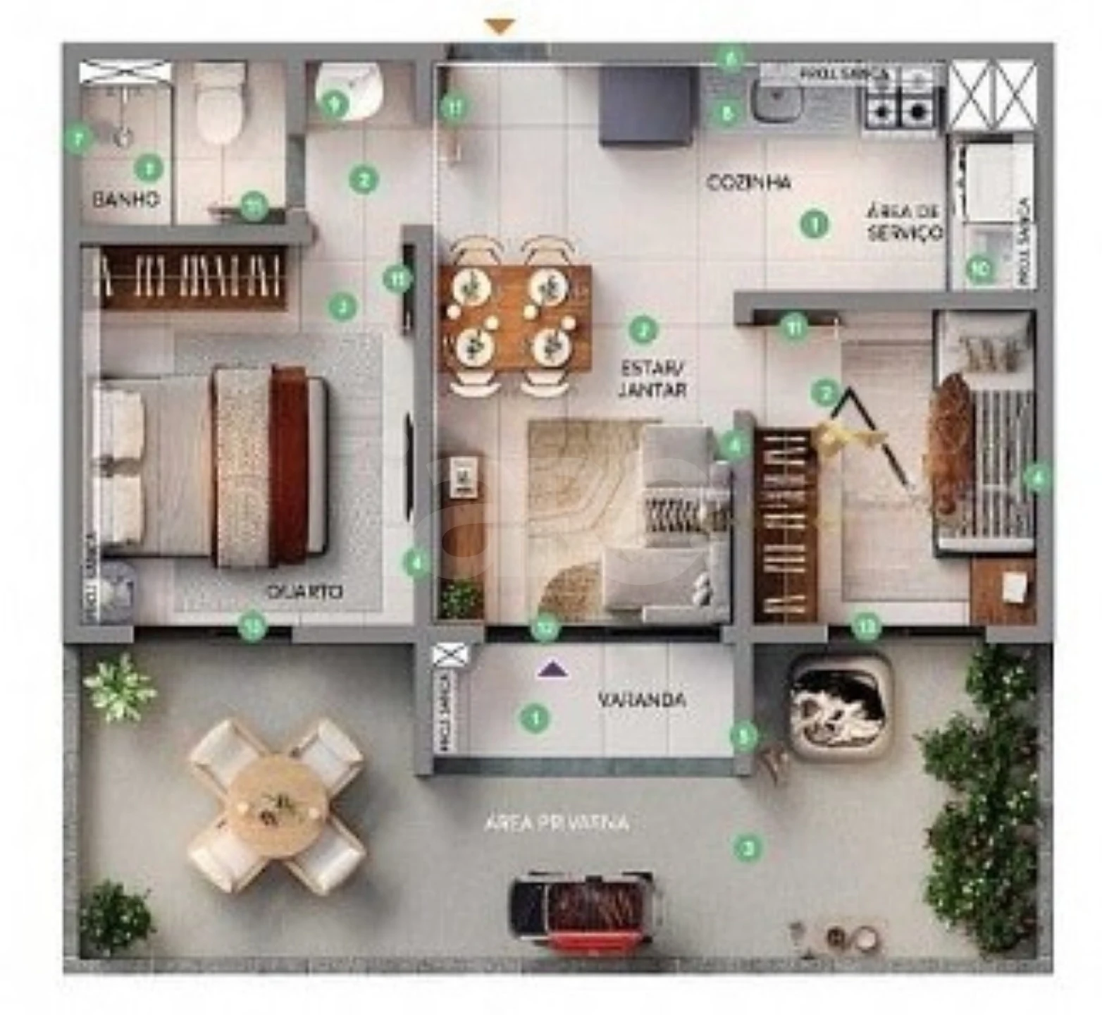 Planta — Garden 52,53 m²