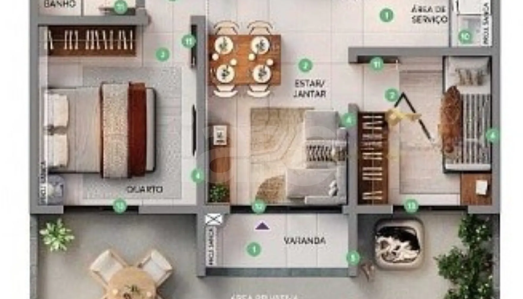 Planta — Garden 52,53 m²