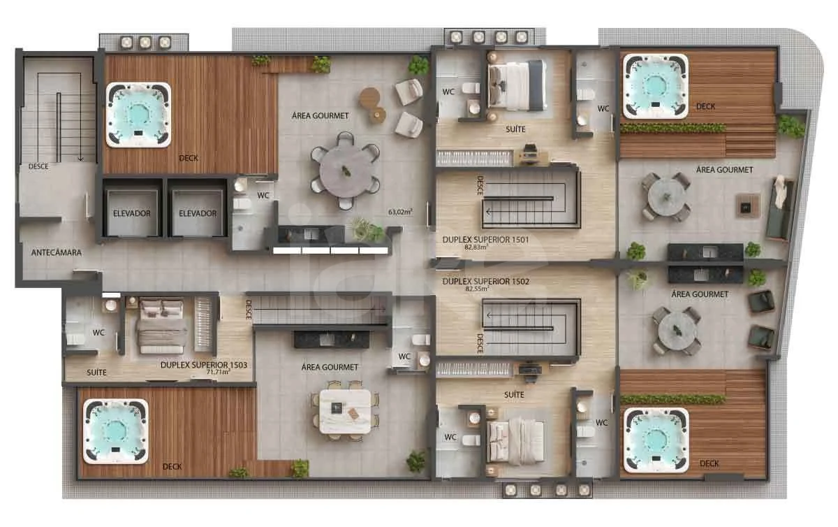 Planta — Pavimento cobertura
