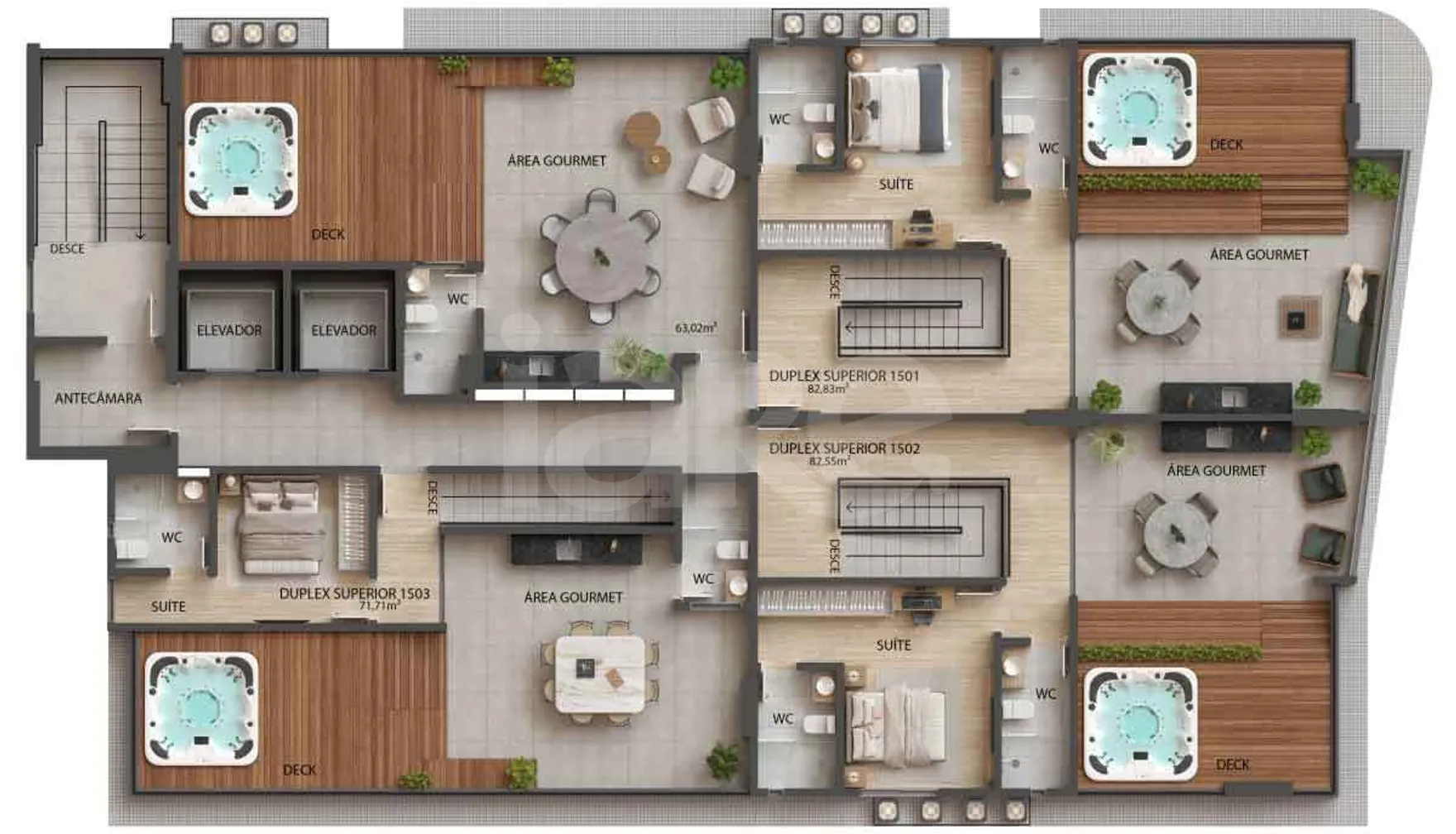 Planta — Pavimento cobertura