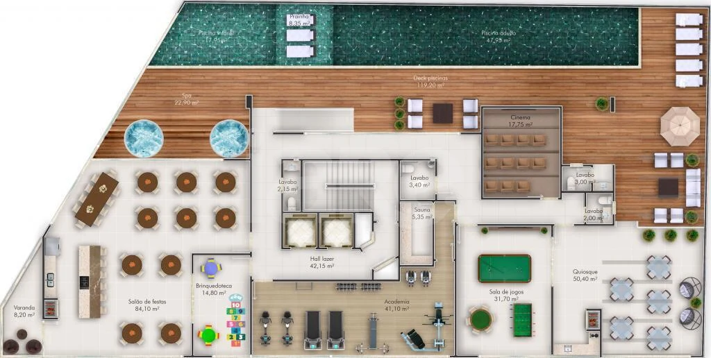 Planta — Pavimento lazer