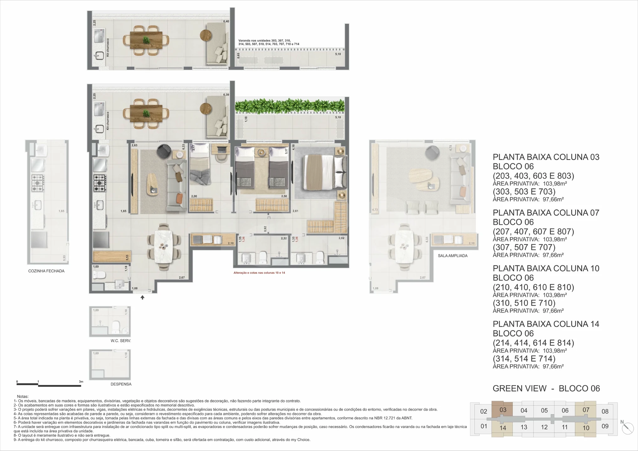 Planta — Apartamento 101,4 m²