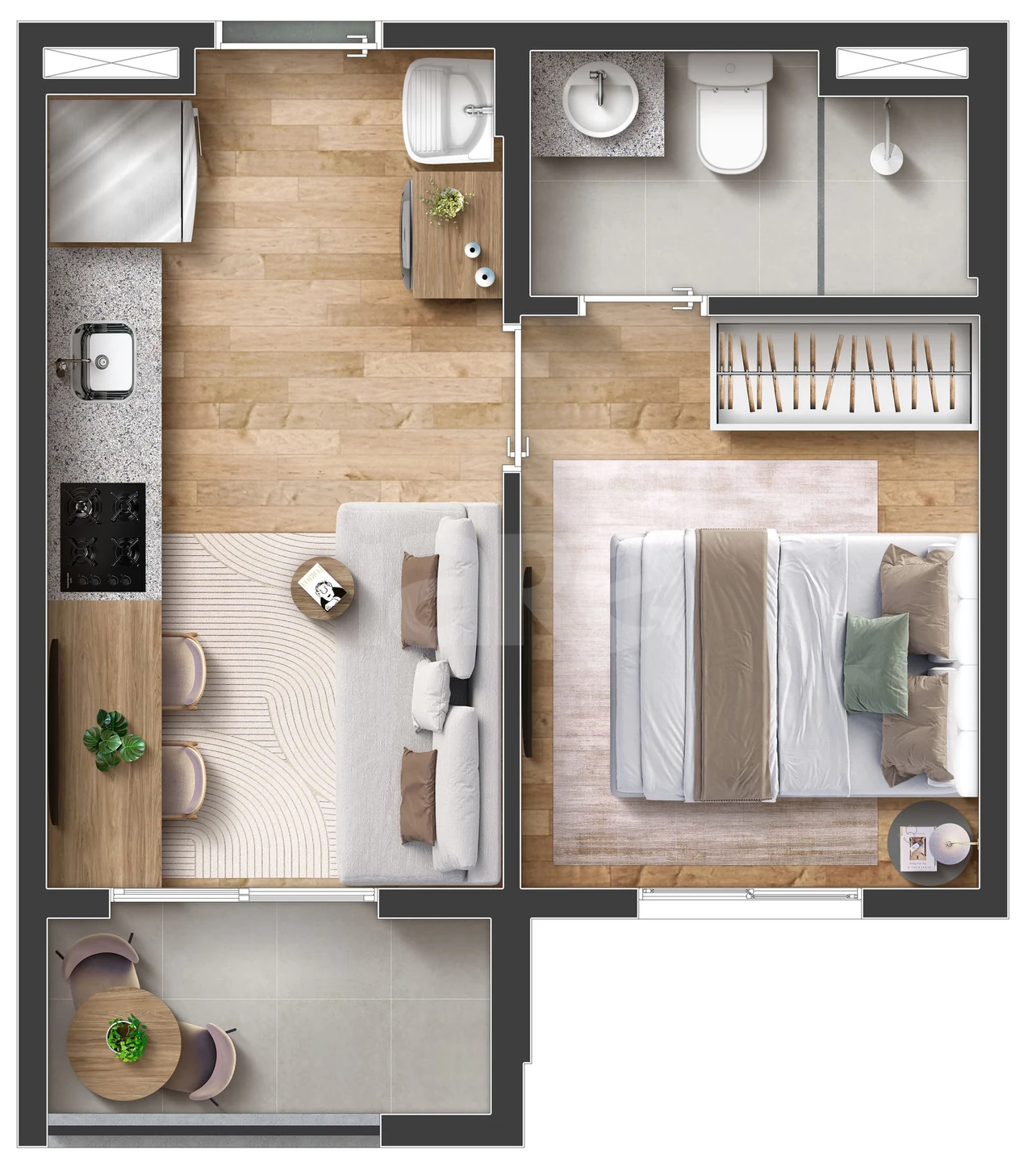 Planta — Apartamento 26,78 m²