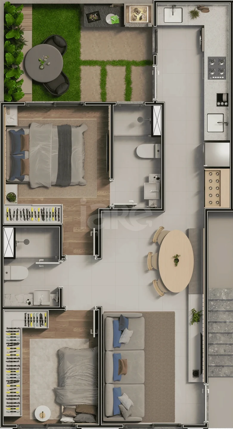 Planta — Casa em Condomínio 61,07 m²