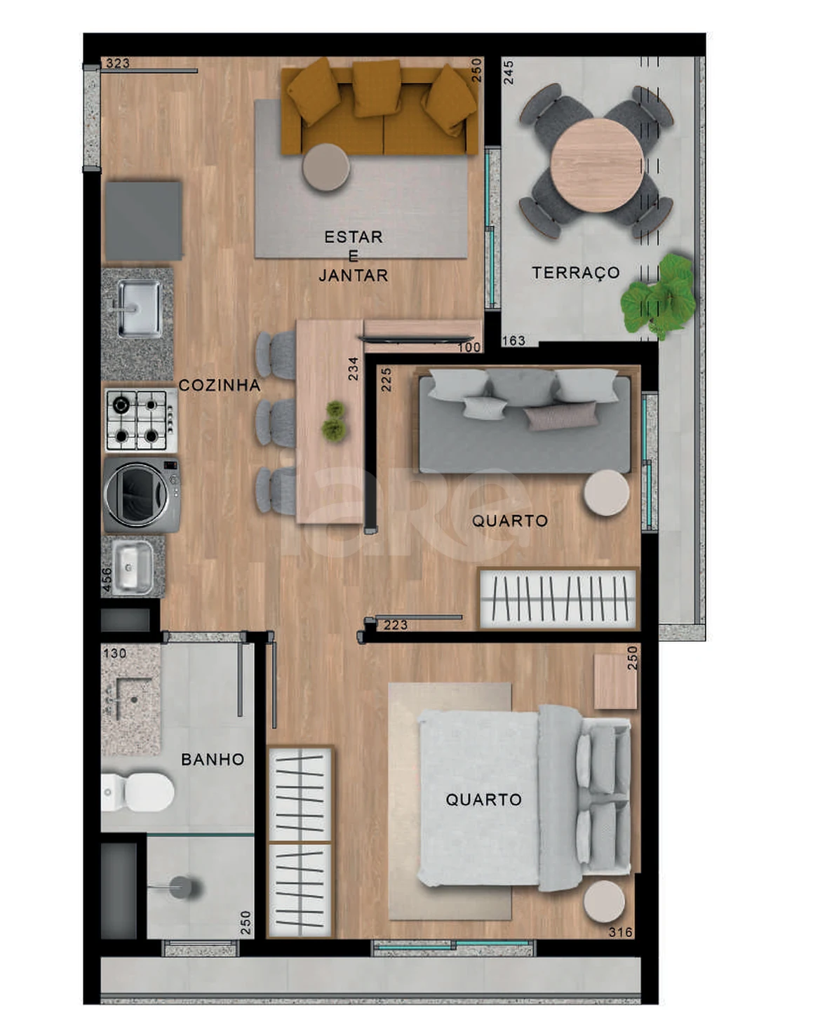 Planta — Apartamento 40,55 m²