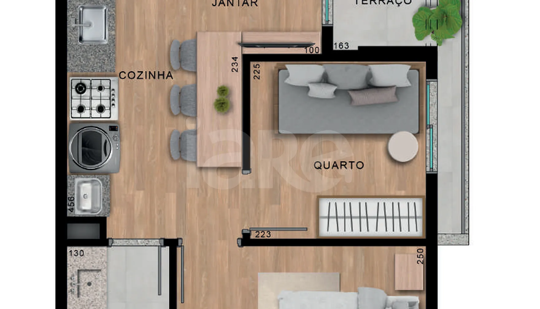 Planta — Apartamento 40,55 m²