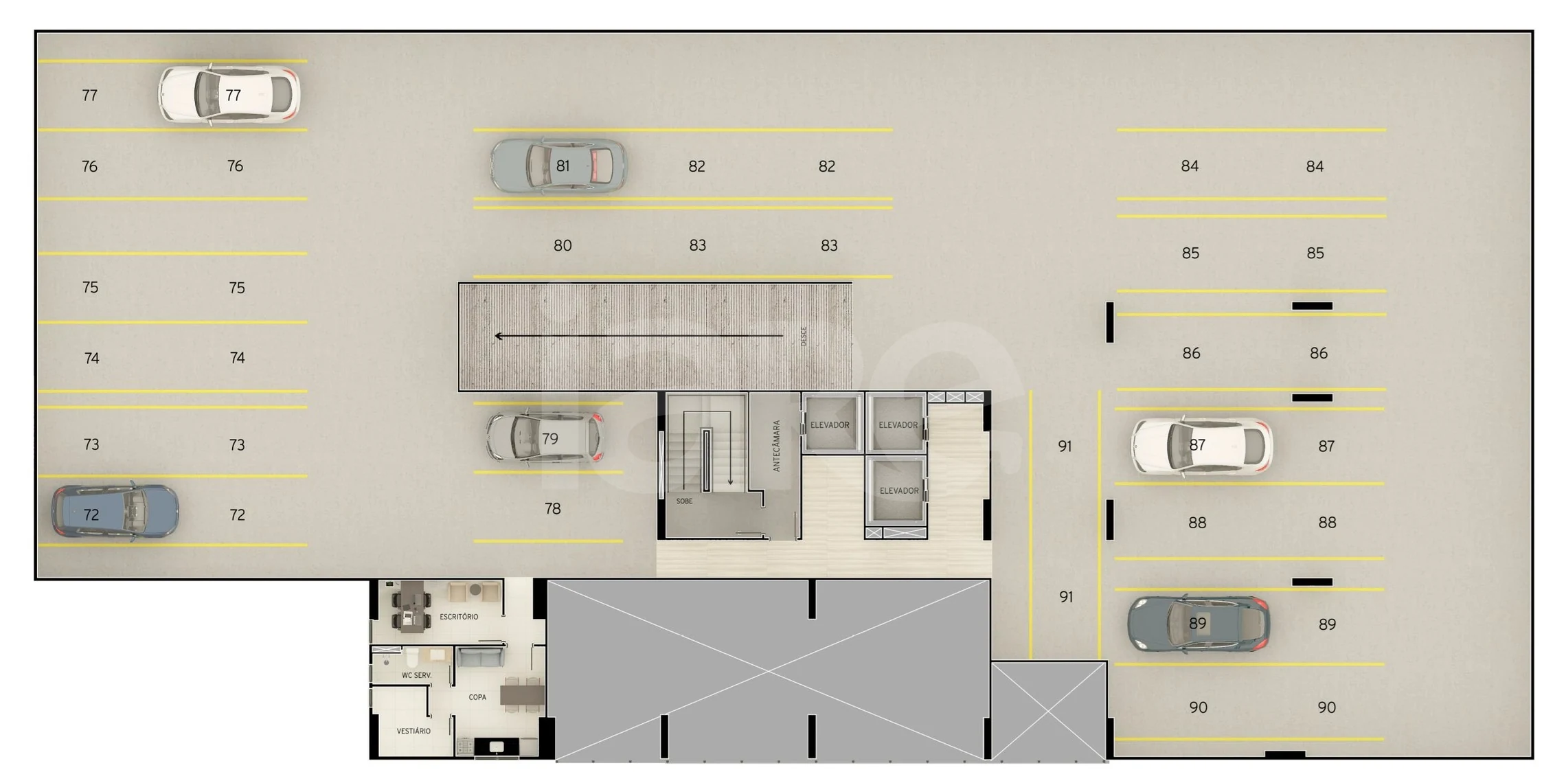 Planta — Pavimento garagem