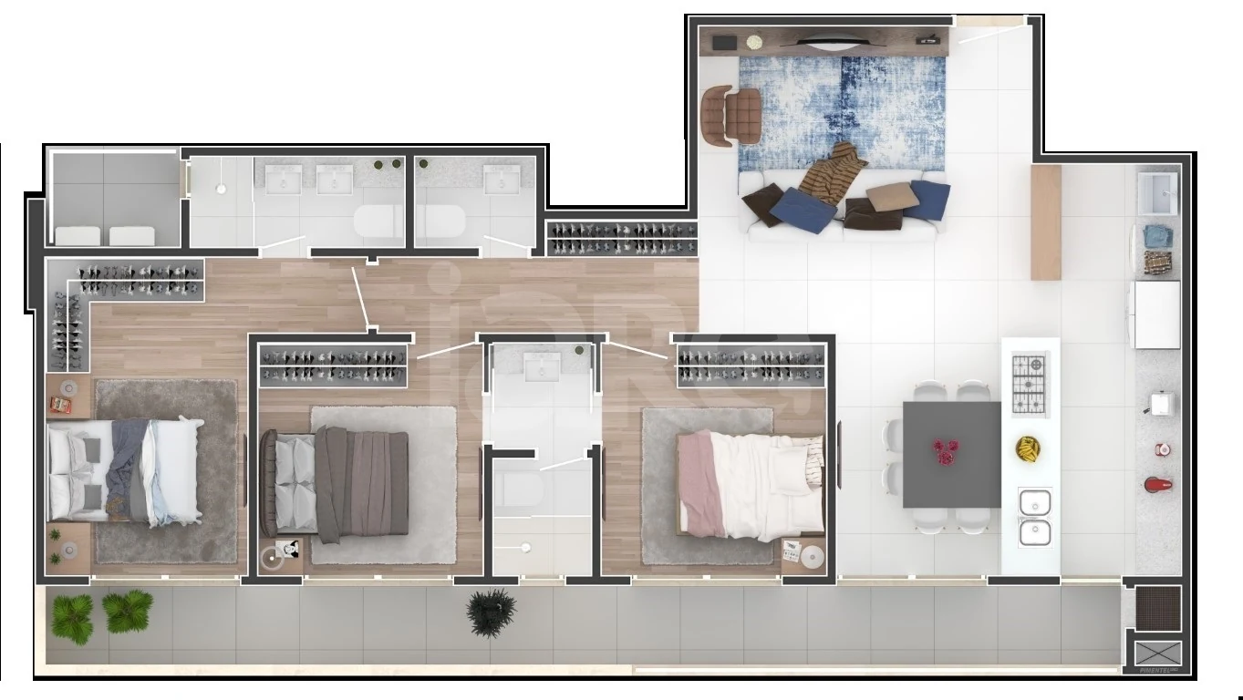 Planta — Apartamento 115,05 m²