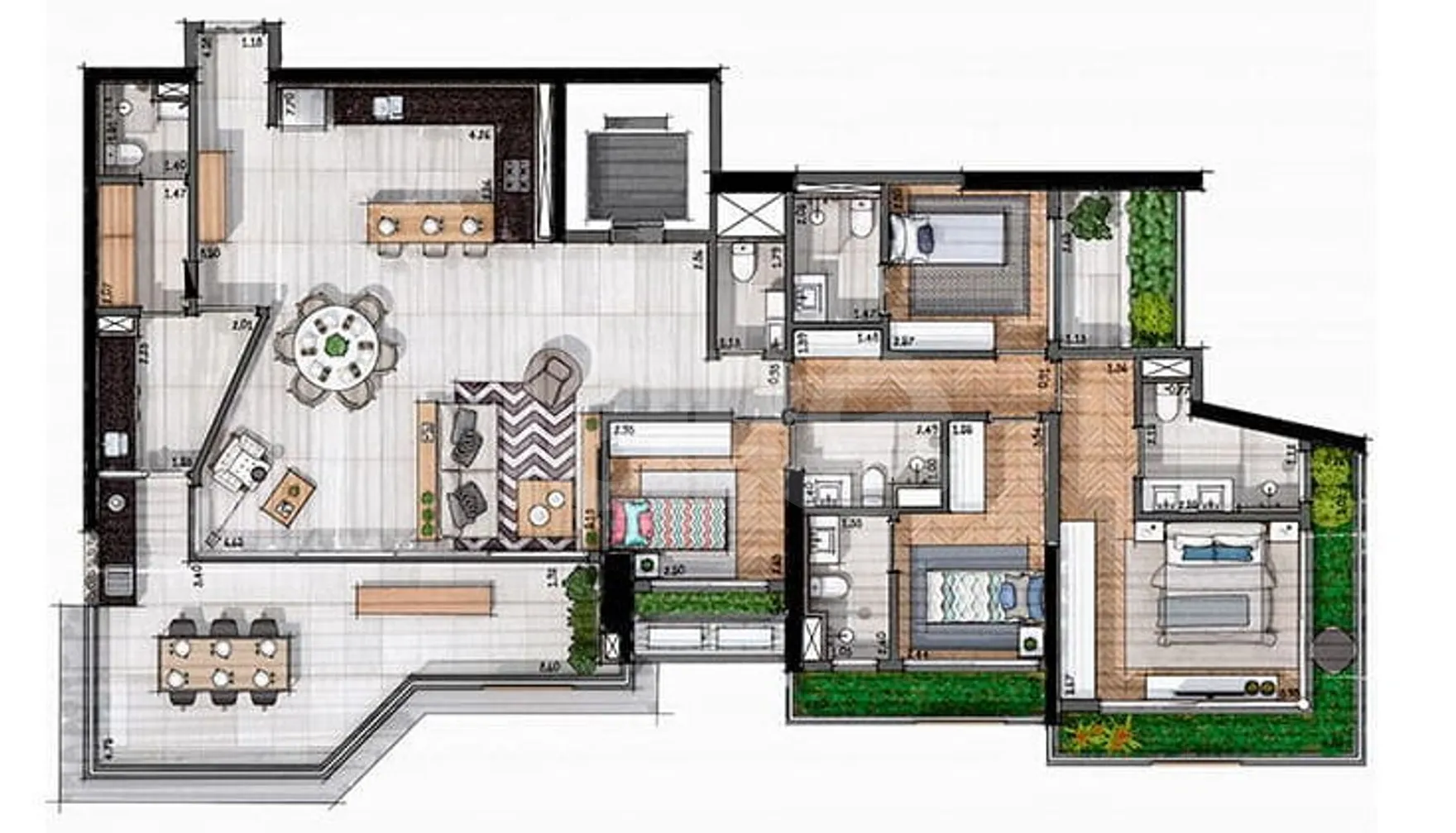 Planta — Apartamento 197,72 m²