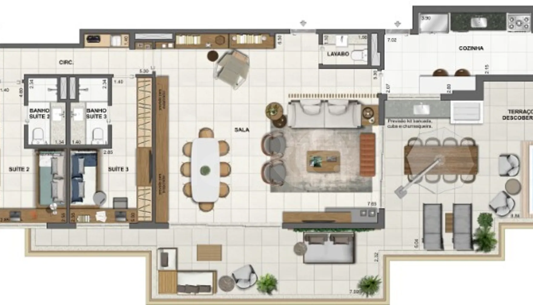 Planta — Cobertura Horizontal 212,78 m²